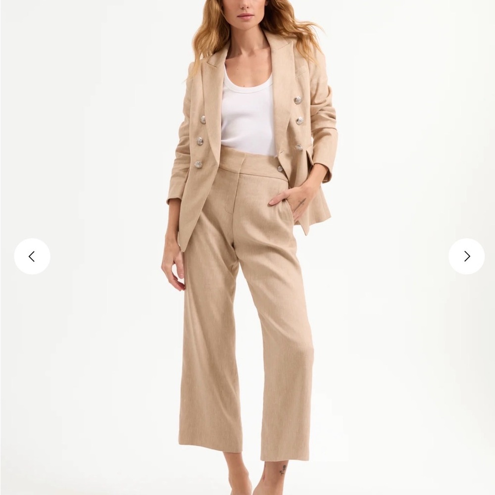 Veronica Beard Wide Leg Pant in Khaki Melange
